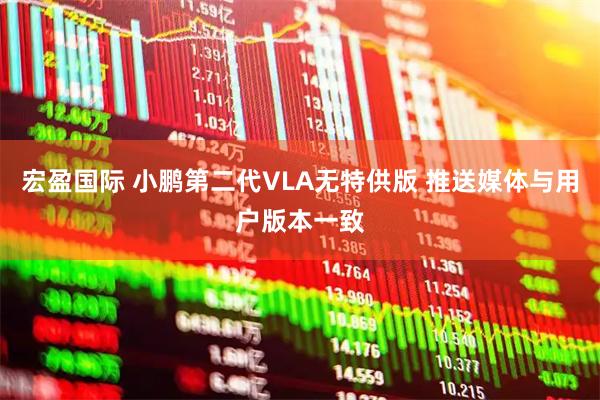 宏盈国际 小鹏第二代VLA无特供版 推送媒体与用户版本一致